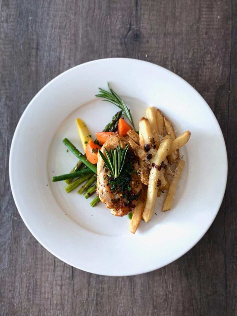 chicken breast served on a plate