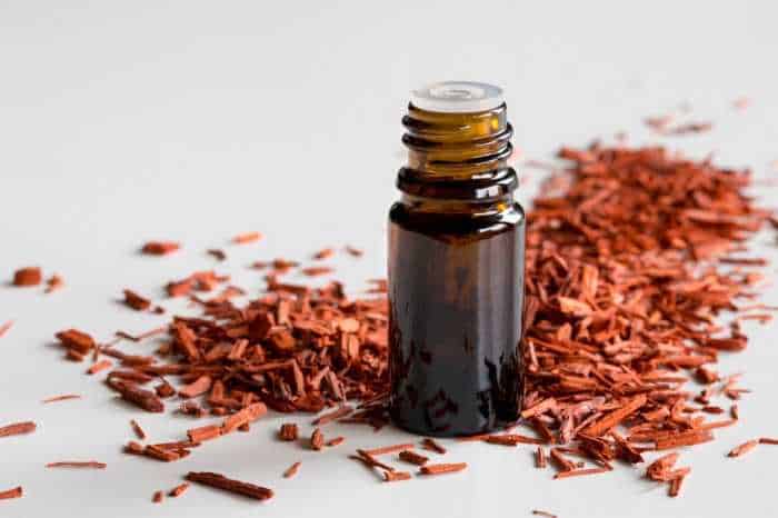 Bottle of Sandalwood essential Oil