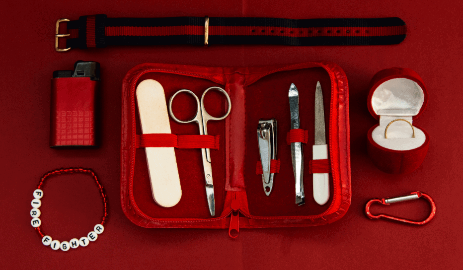 Flat Lay Of A Nail Kit