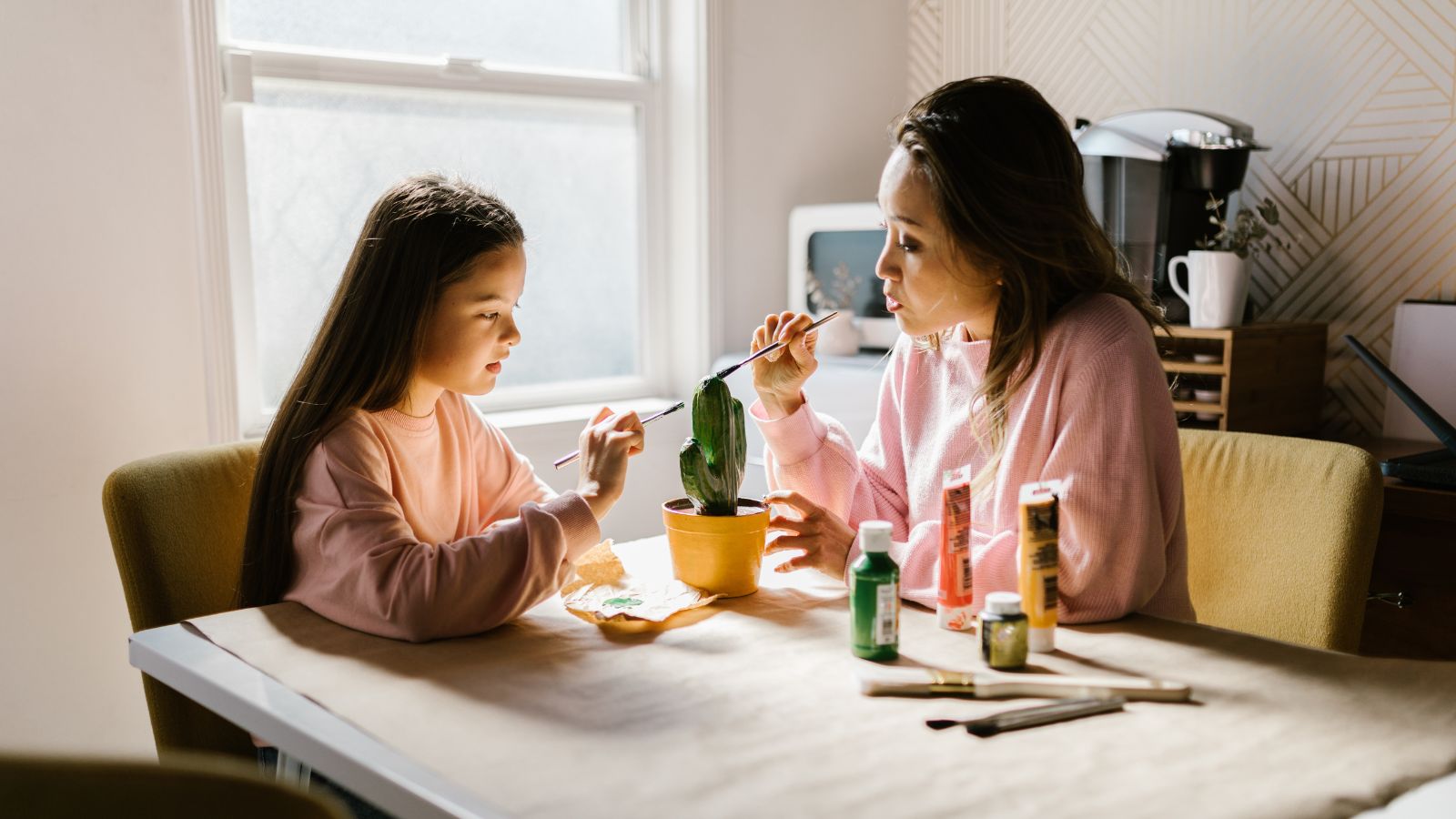 Mom and Daughter doing Art