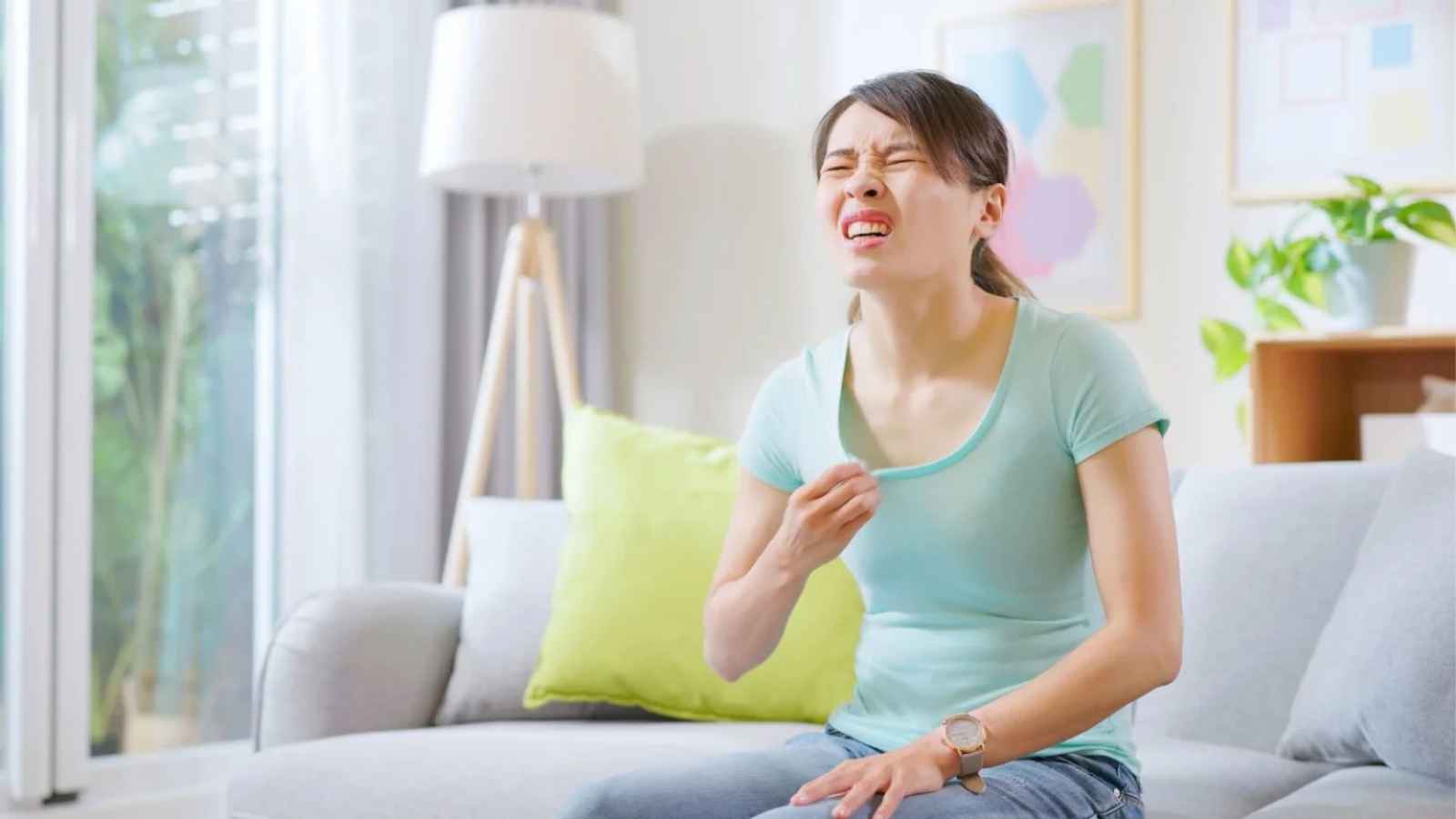 woman feeling hot