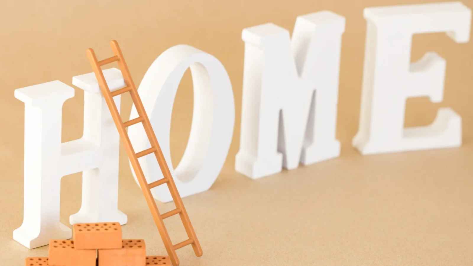 home and a ladder