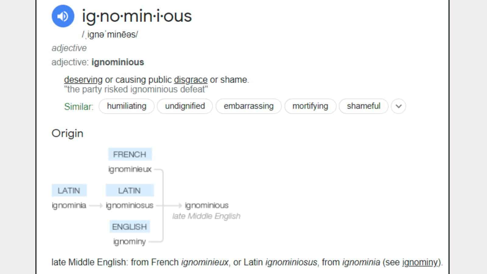 Ignominious
