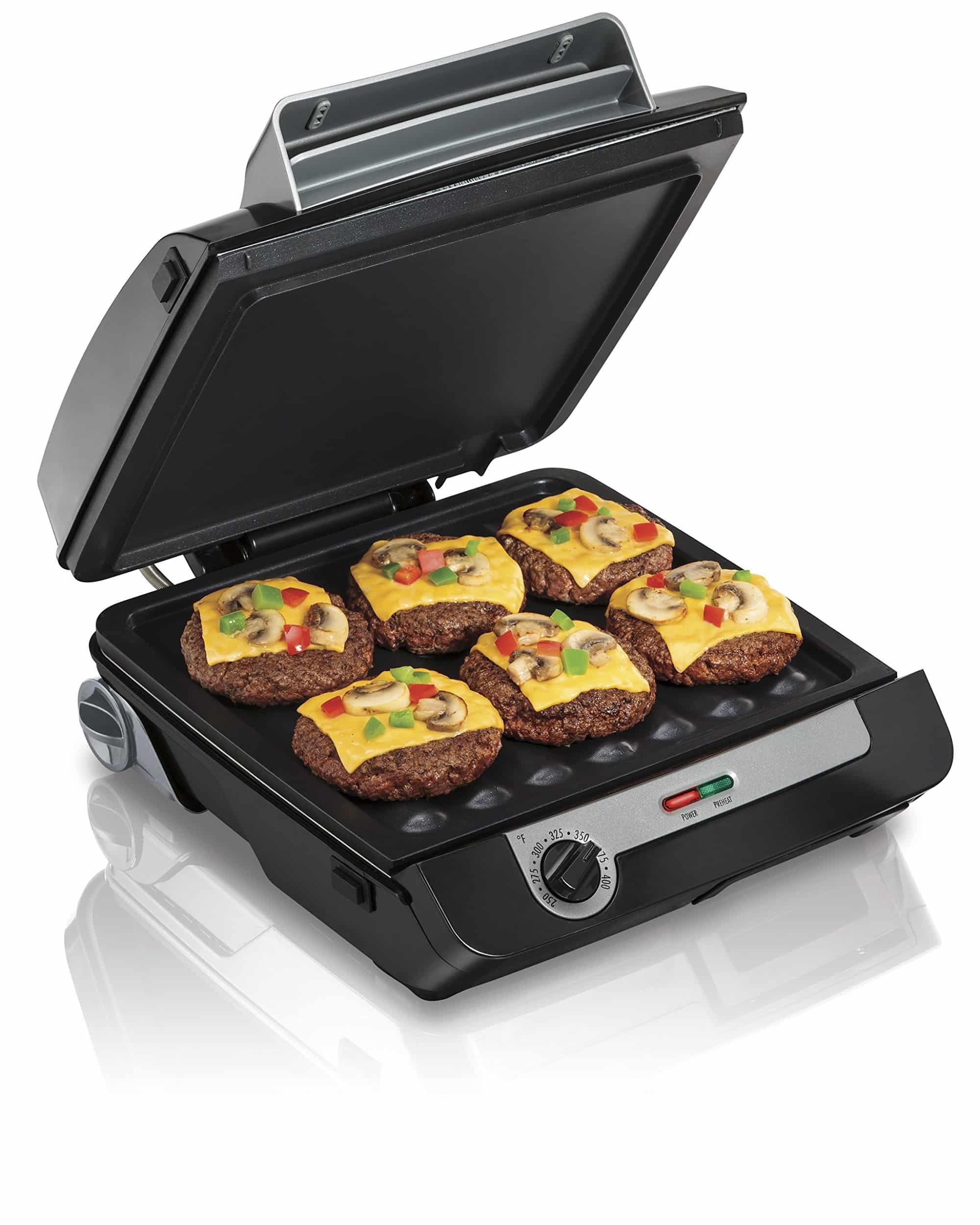 Hamilton Beach 4-in-1 Indoor Grill & Electric Griddle Combo with Bacon Cooker