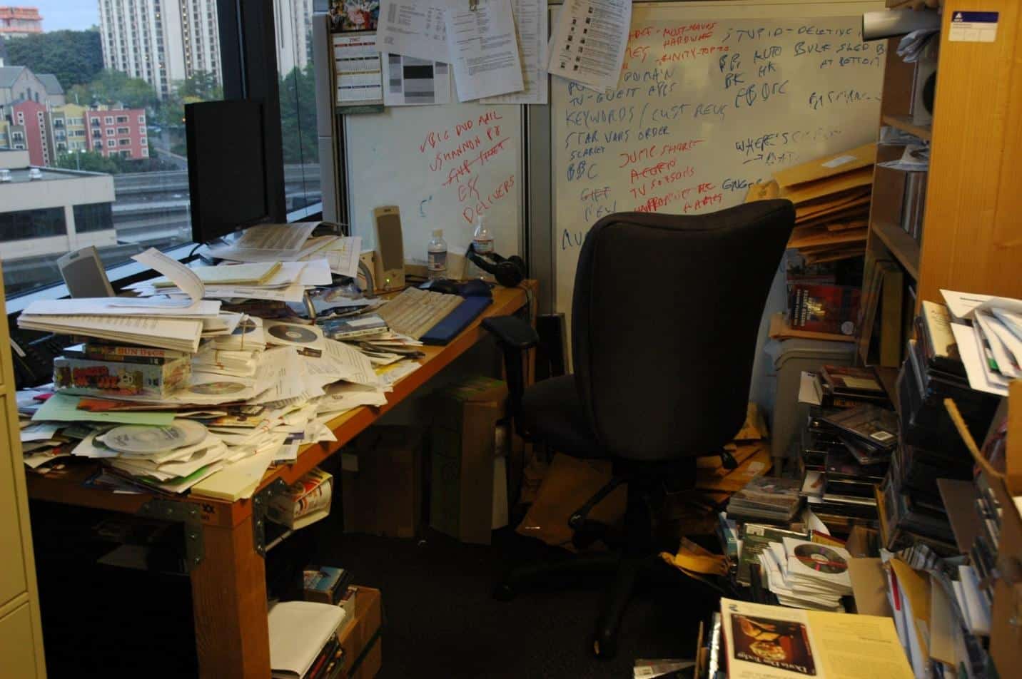 A messy room you can’t focus in, showcasing the importance of staying organized for your mental health