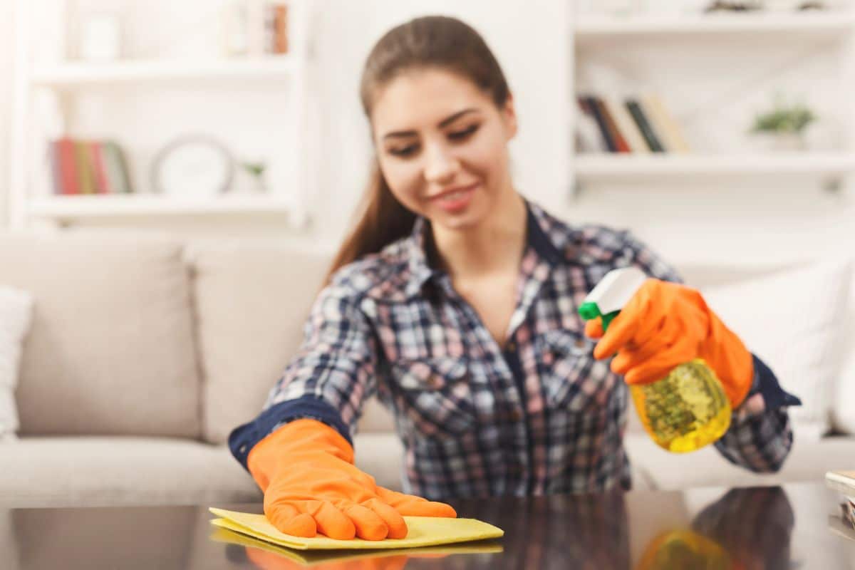 Spraying Cleaner Directly on Surfaces